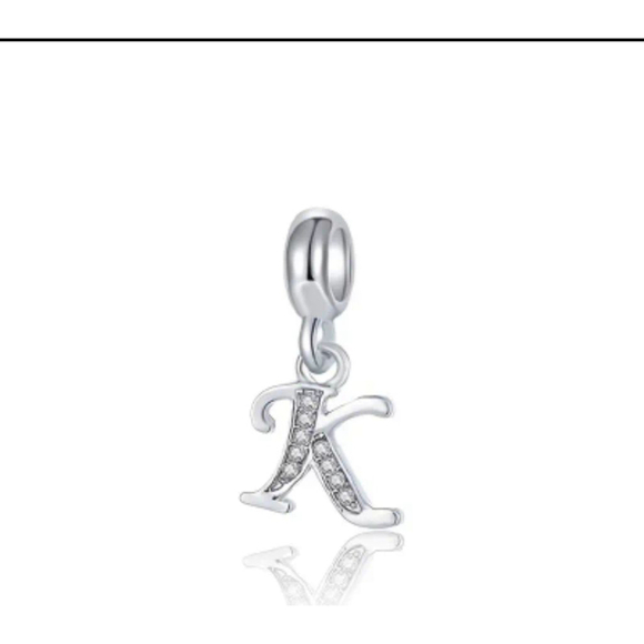 Silver Letter K Charm - Picture 1 of 1